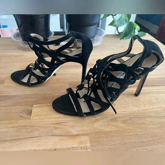 PRICE DROP TODAY Authentic Manolo Blahnik Black Strappy Heels - Picture 3 of 8